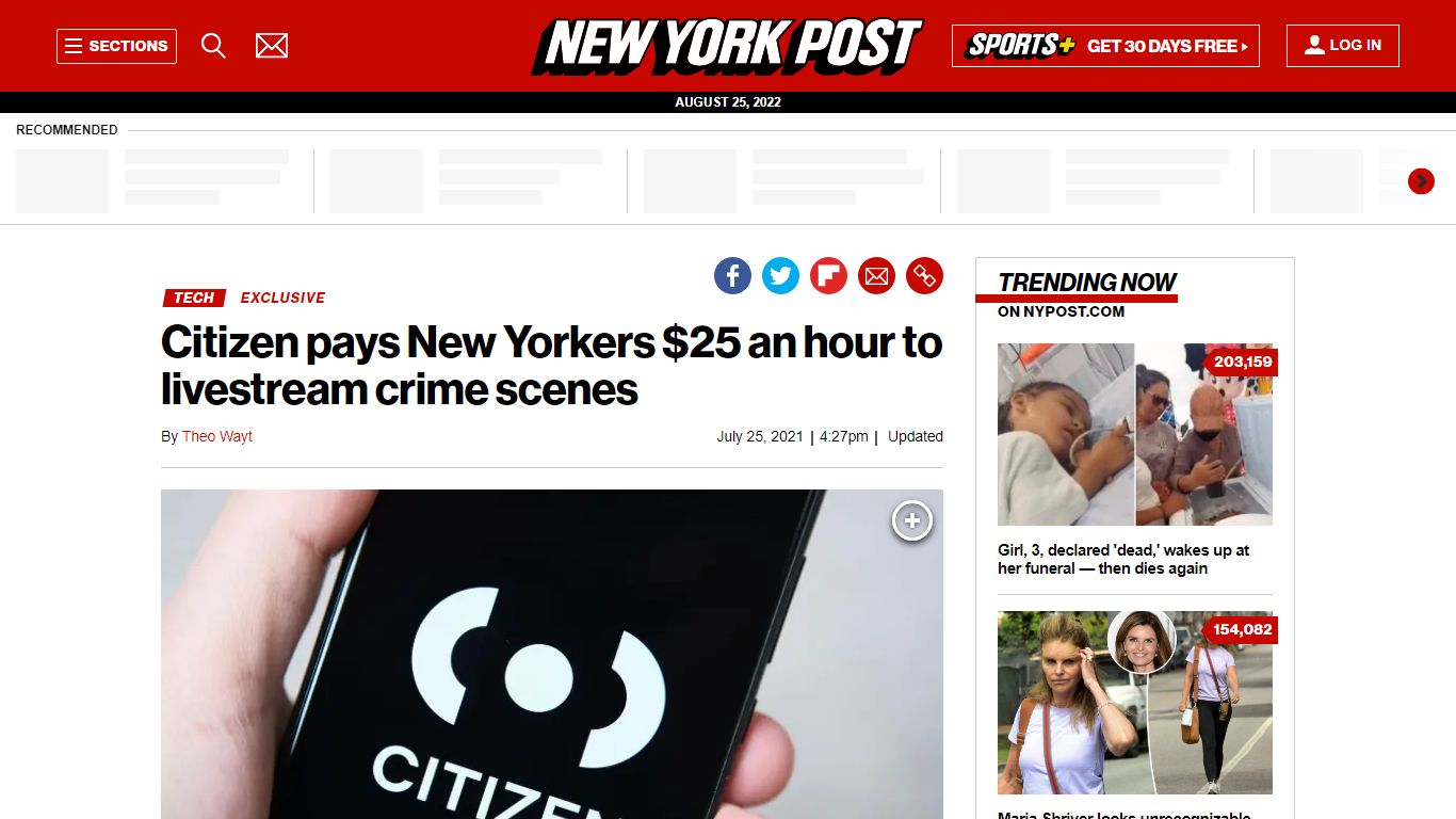 Citizen pays New Yorkers $25 an hour to livestream crime scenes