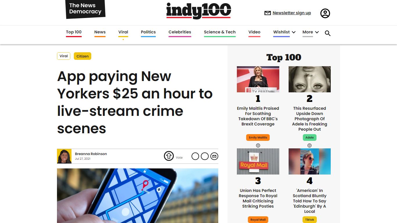 App paying New Yorkers $25 an hour to live-stream crime scenes